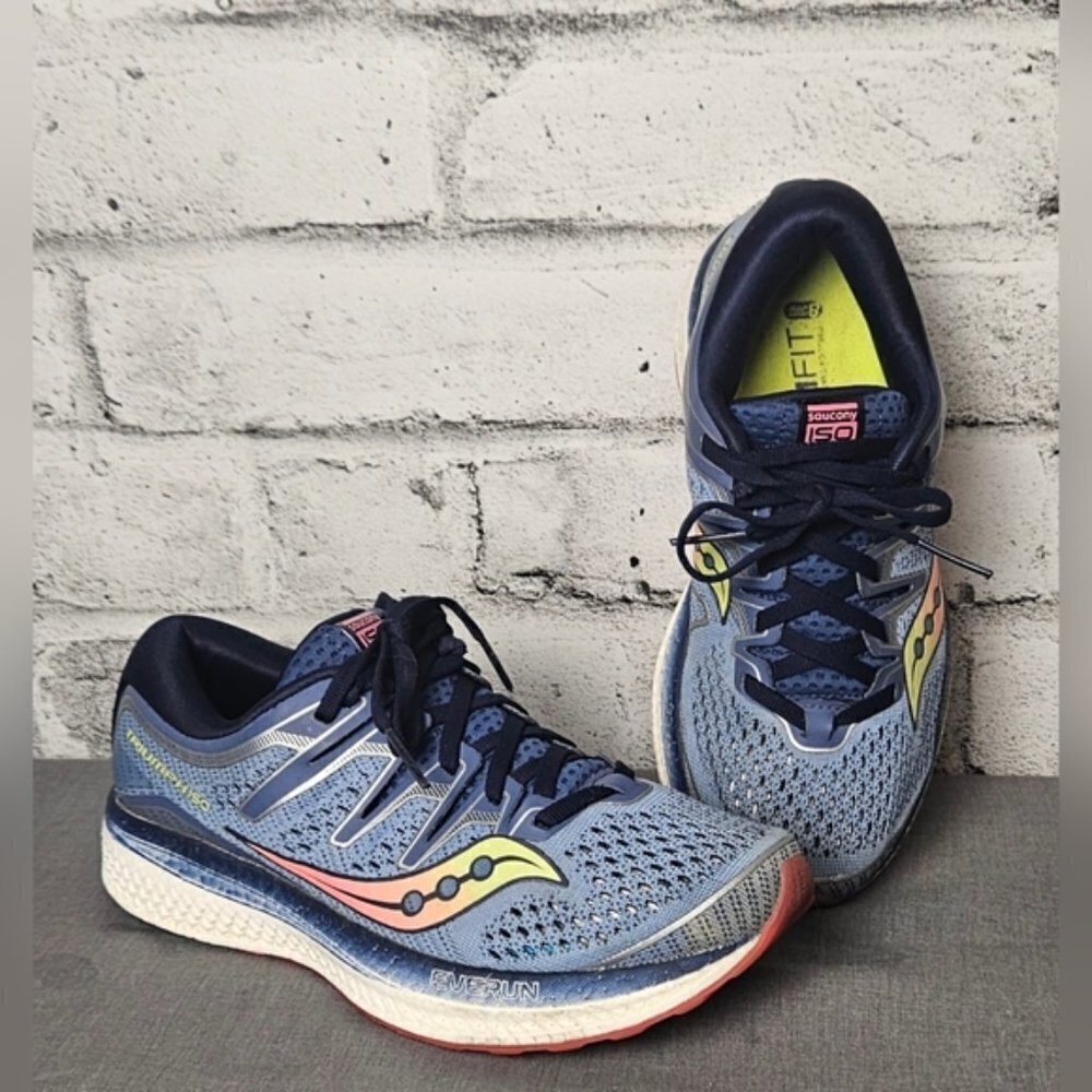 Saucony Triumph ISO Women’s Running Shoes Blue Pink | US 6.5